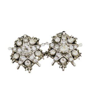 Oscar de la Renta rhinestone star clip-on earrings #217-172
